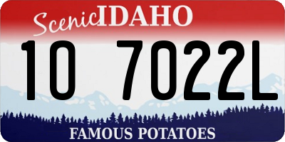 ID license plate 1O7022L