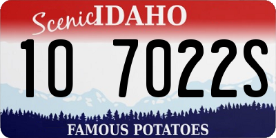 ID license plate 1O7022S