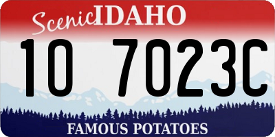 ID license plate 1O7023C