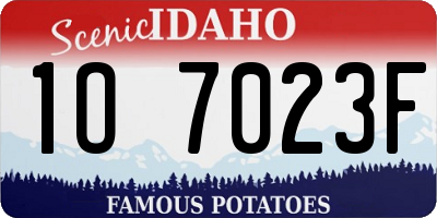 ID license plate 1O7023F