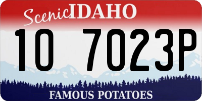 ID license plate 1O7023P