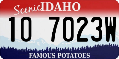 ID license plate 1O7023W