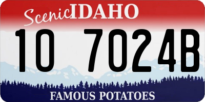 ID license plate 1O7024B