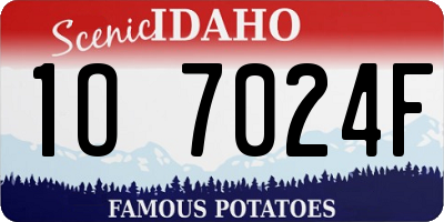 ID license plate 1O7024F