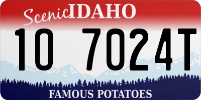 ID license plate 1O7024T