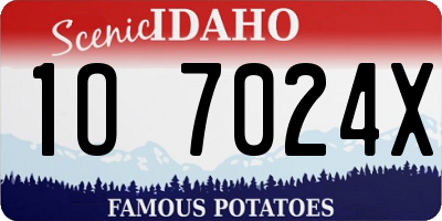 ID license plate 1O7024X