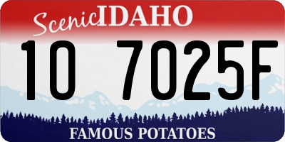 ID license plate 1O7025F