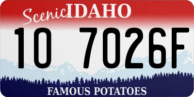 ID license plate 1O7026F
