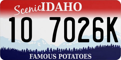 ID license plate 1O7026K