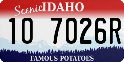 ID license plate 1O7026R