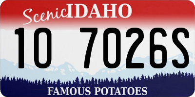ID license plate 1O7026S