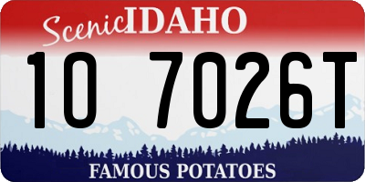 ID license plate 1O7026T