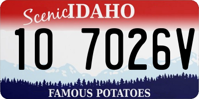 ID license plate 1O7026V