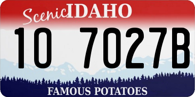 ID license plate 1O7027B