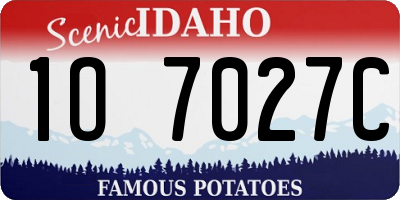 ID license plate 1O7027C