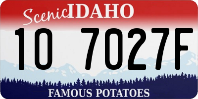 ID license plate 1O7027F