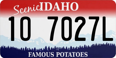 ID license plate 1O7027L