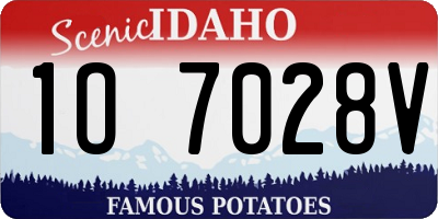 ID license plate 1O7028V