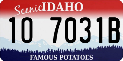 ID license plate 1O7031B