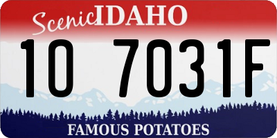 ID license plate 1O7031F