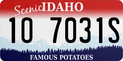 ID license plate 1O7031S