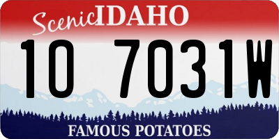 ID license plate 1O7031W