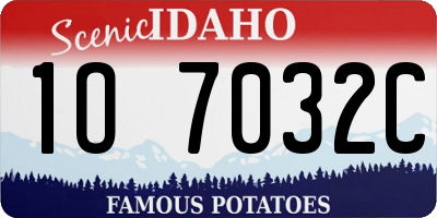 ID license plate 1O7032C