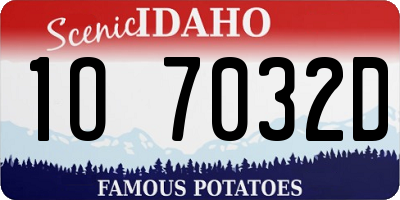ID license plate 1O7032D