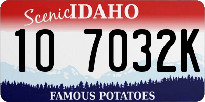 ID license plate 1O7032K