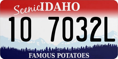 ID license plate 1O7032L