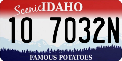 ID license plate 1O7032N