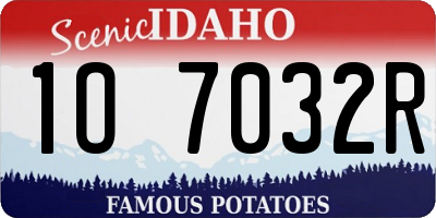 ID license plate 1O7032R