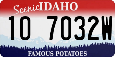 ID license plate 1O7032W