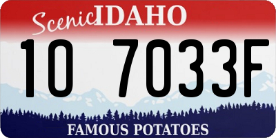 ID license plate 1O7033F