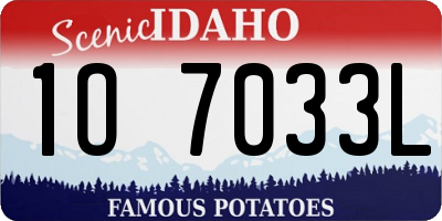 ID license plate 1O7033L