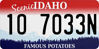 ID license plate 1O7033N