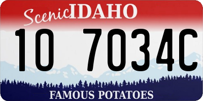 ID license plate 1O7034C
