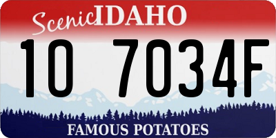 ID license plate 1O7034F