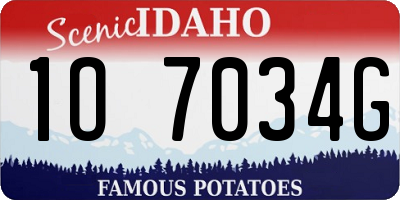 ID license plate 1O7034G