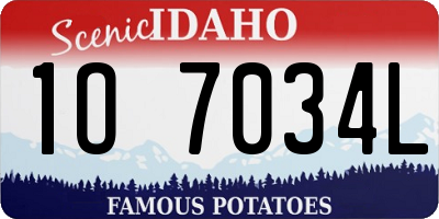 ID license plate 1O7034L
