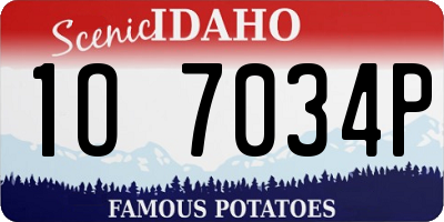 ID license plate 1O7034P