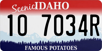 ID license plate 1O7034R