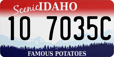 ID license plate 1O7035C