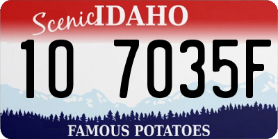 ID license plate 1O7035F
