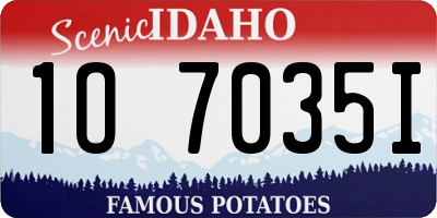 ID license plate 1O7035I