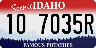 ID license plate 1O7035R