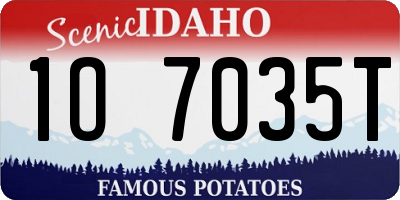 ID license plate 1O7035T