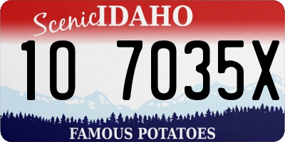 ID license plate 1O7035X