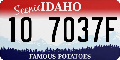 ID license plate 1O7037F