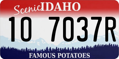ID license plate 1O7037R